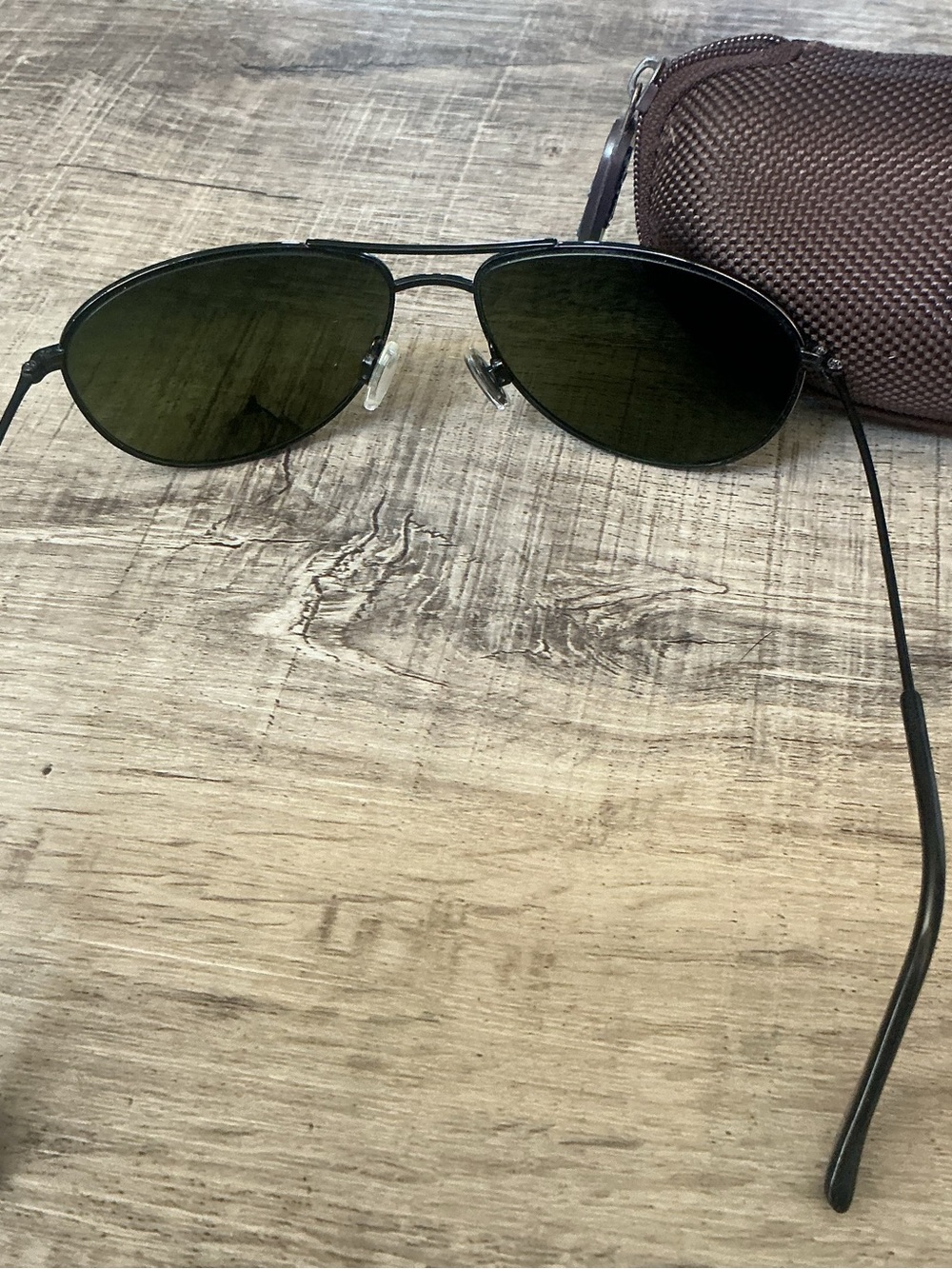 Maui Jim Black Aviator Sunglasses with Brown Case 56mm - Picture 7 of 11